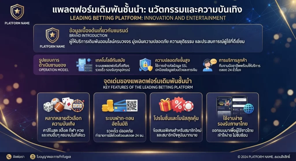 จุดเด่นของแพลตฟอร์มเดิมพันชั้นนำ