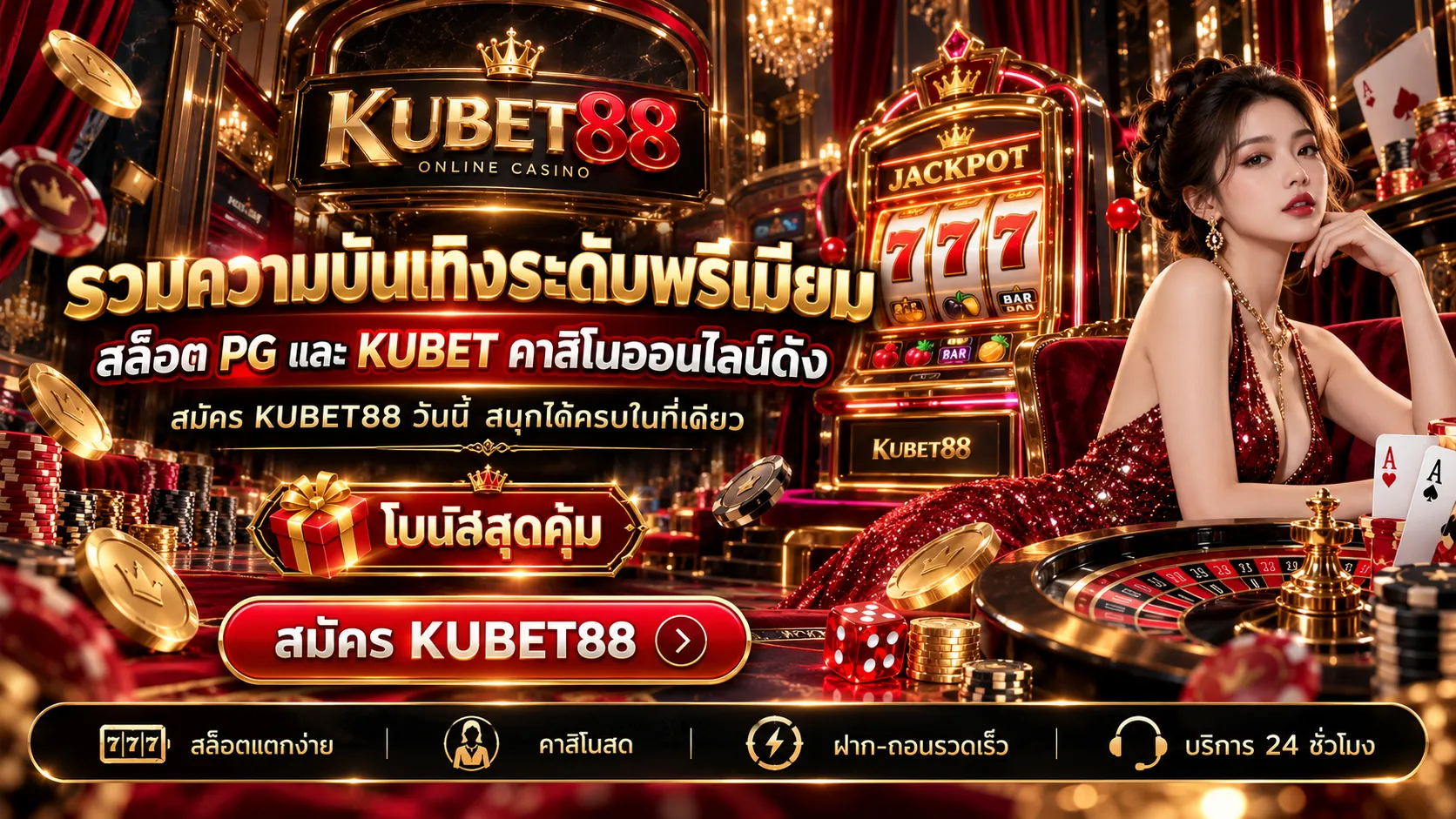 รวมความบันเทิงระดับพรีเมียม สล็อต pg และ KUBET คาสิโนออนาสิโนออนไลน์ดังได้ เพียง สมัคร KUBET88